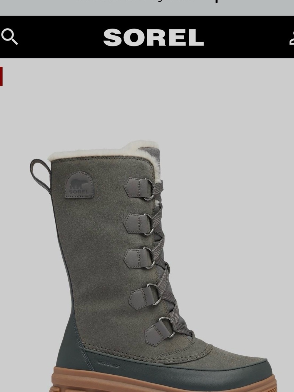 Sorel Tall Women's Winter Boot in Grey and Tan 9size